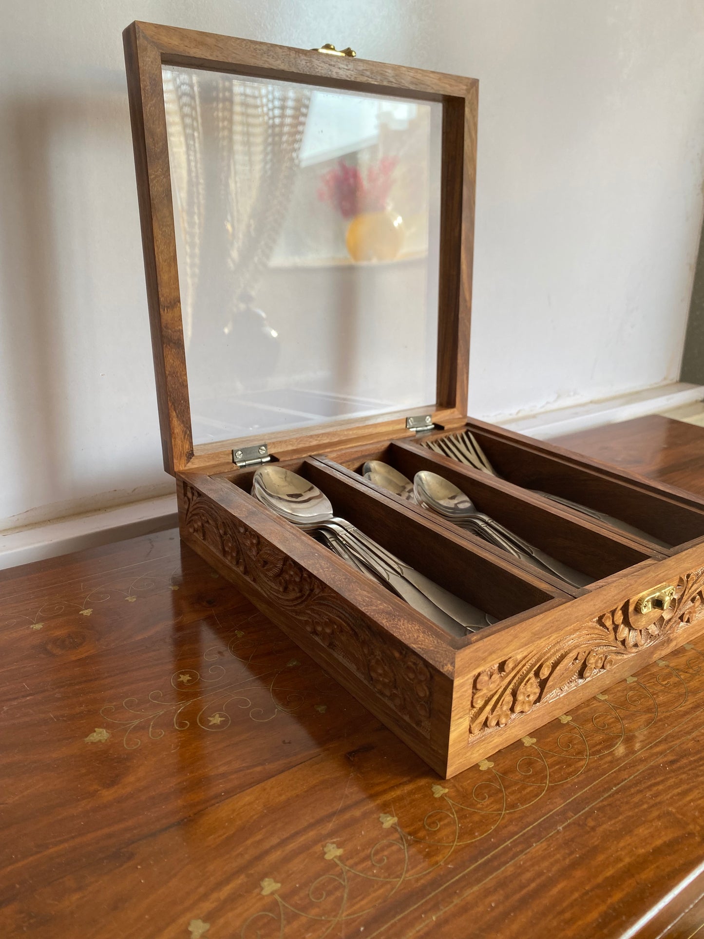 Masala Box with carving work - 3 Removable Portions