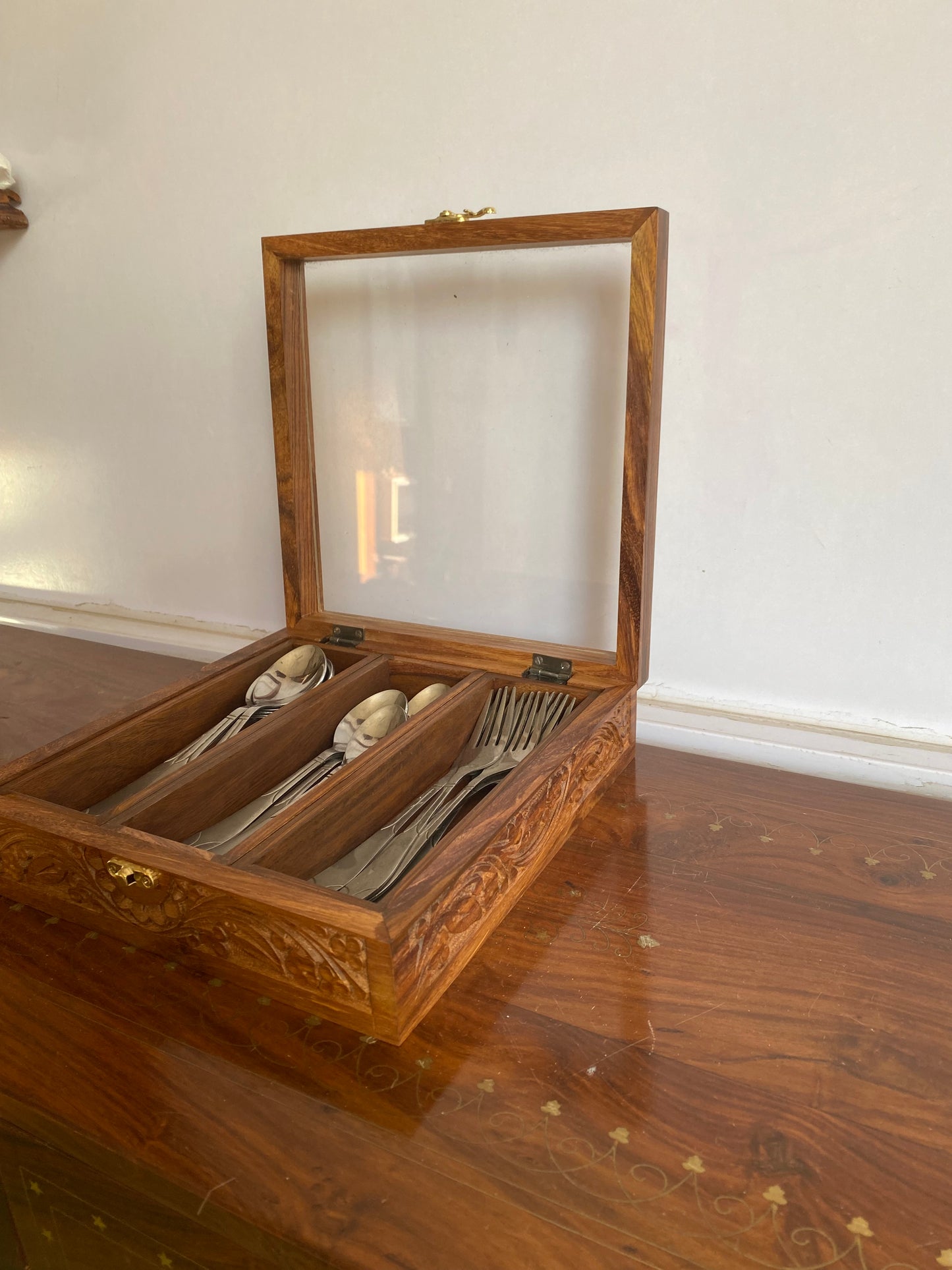 Masala Box with carving work - 3 Removable Portions