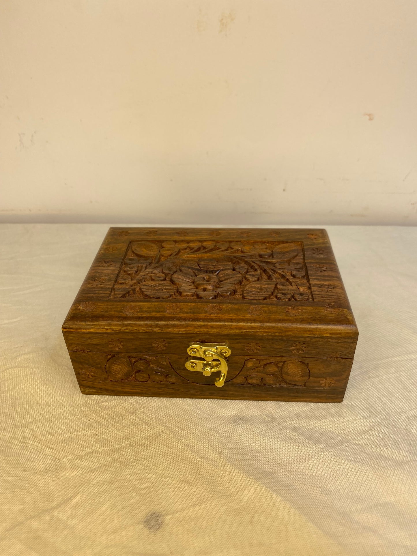 Solid Shesham Carving Jewellery Box