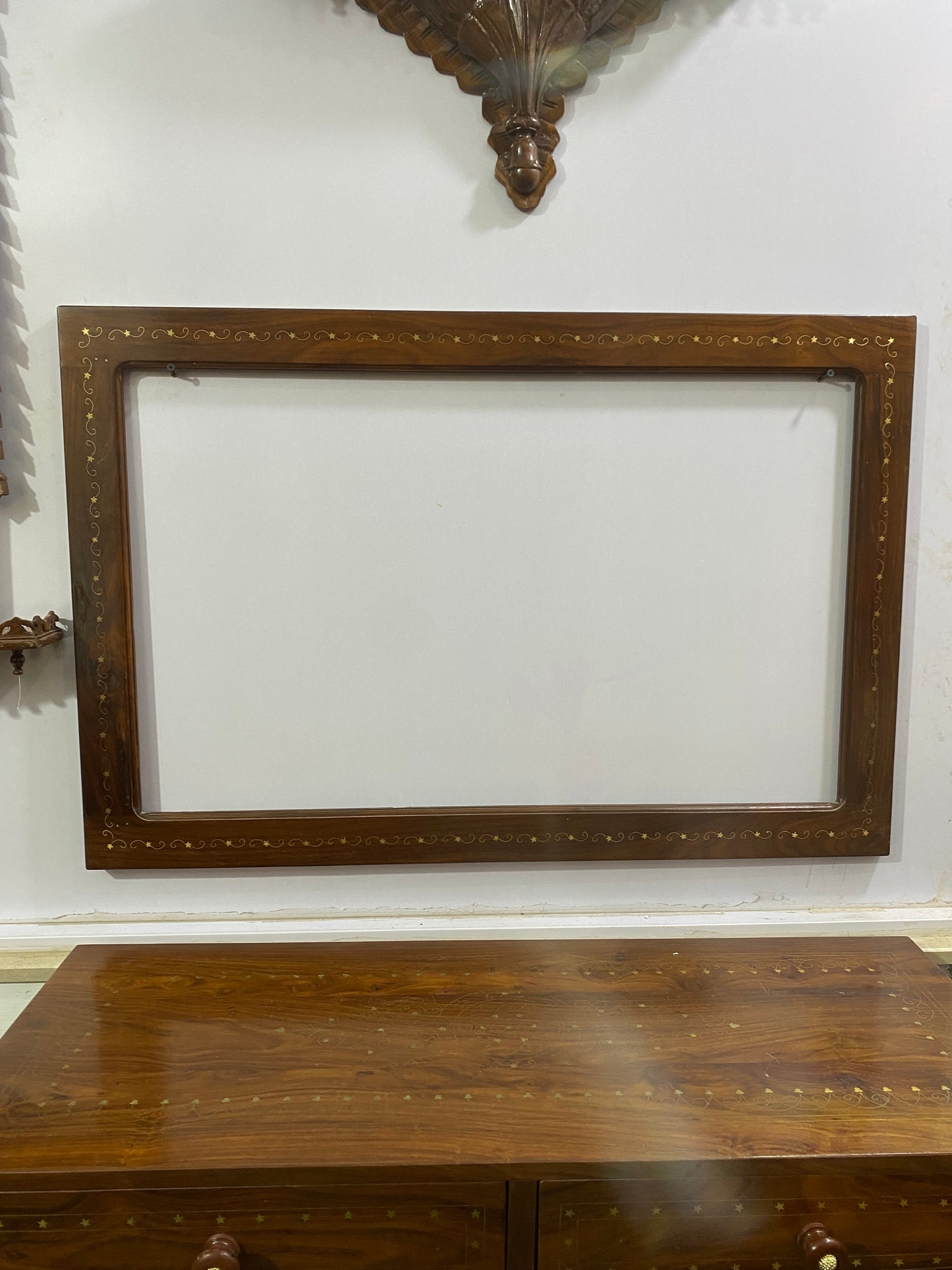 Rectangular Console with Glass Mirror Frame