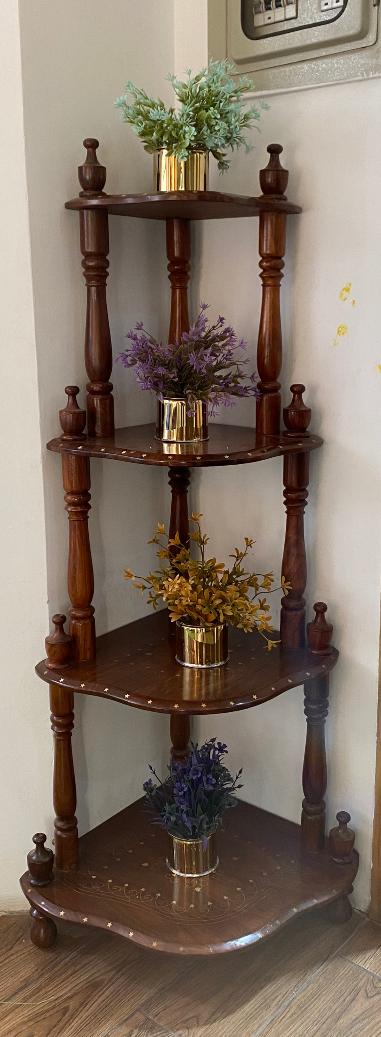 Corner Rack - Shesham Wood